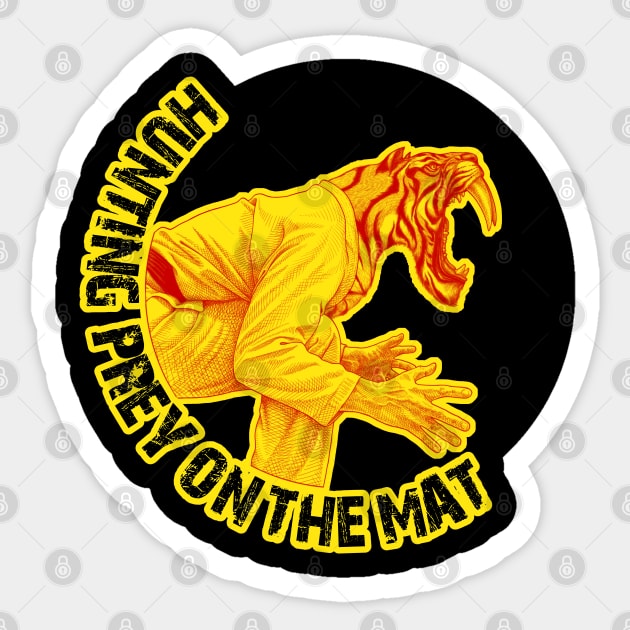 Hunting prey on the mat - Jiu Jitsu, bjj martial arts Sticker by undersideland